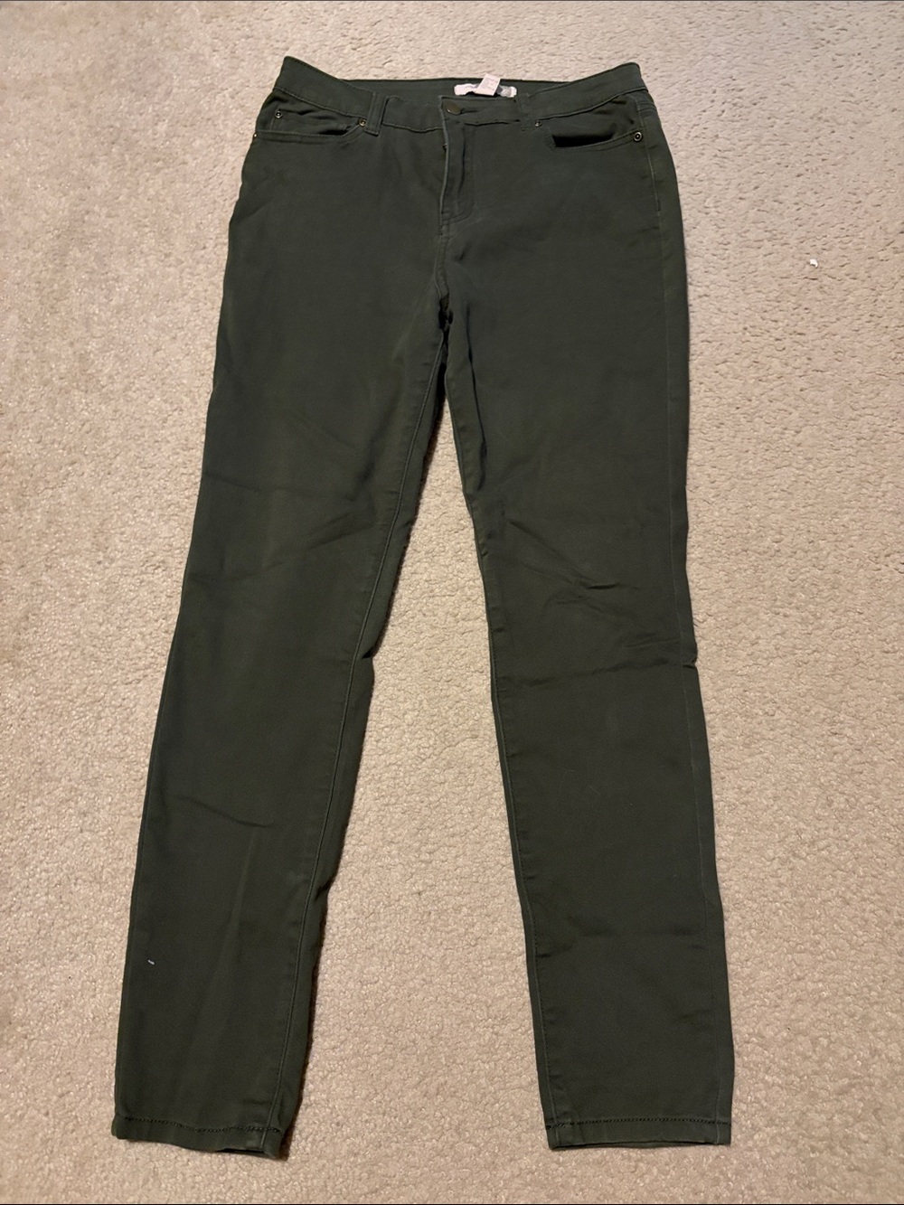 Forever 21 Dark Olive Green High-Rise Pants